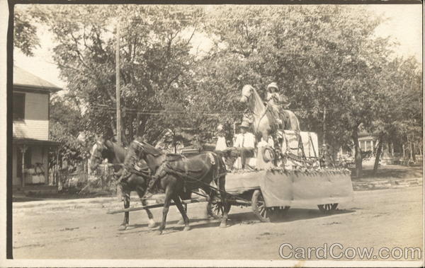 Float Pulled by Horses, 4th of July Parade Epworth Iowa