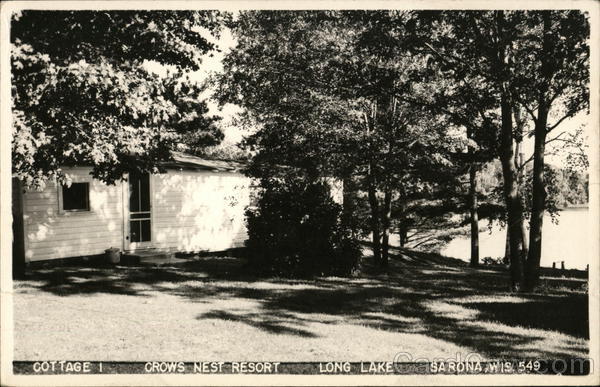 Cottage 1, Crows Nest Resort, Long Lake Sarona Wisconsin