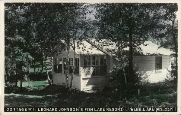 Cottage #11 Leonard Johnson's Fish Lake Resort Webb Lake Wisconsin