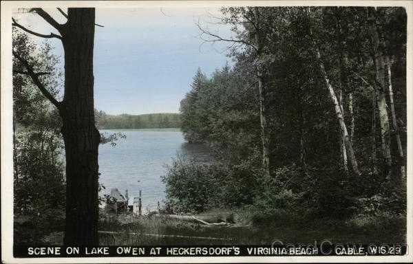 Scene on Lake Owen at Heckersdorf's Virginia Beach Cable Wisconsin