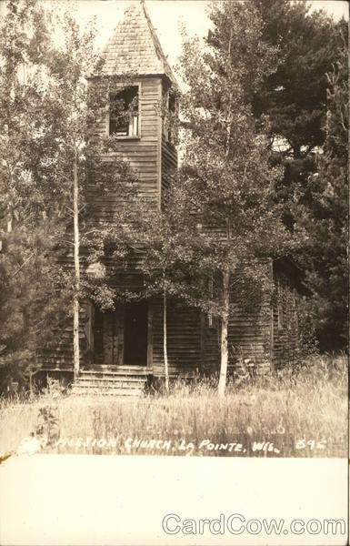 Old Mission Church La Pointe, WI Postcard