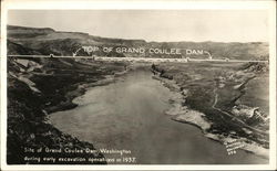 Top of Grand Coulee Dam Washington Postcard Postcard Postcard