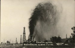 A Rain of Oil 1-21-1922 Oil Wells Postcard Postcard Postcard