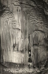 Detail Outline of Stage Curtains, 4th Floor, Meramec Caverns Postcard