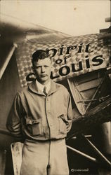 Charles Lindbergh & Spirit of St. Louis Postcard