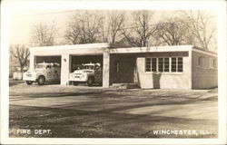 Fire Department Winchester, IL Postcard Postcard Postcard