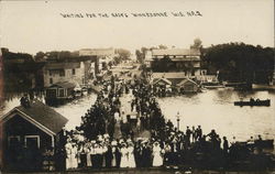 Waiting For the Races - Flooded Town Postcard