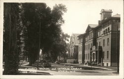 St. Mary's Hospital and Catholic Church Sparta, WI Postcard Postcard Postcard