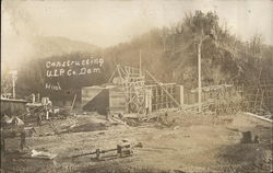 Constructing U.L.P. Co. Dam Genoa, WI Postcard Postcard Postcard