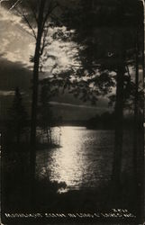 Moonlight Scene on Land O' Lakes Postcard