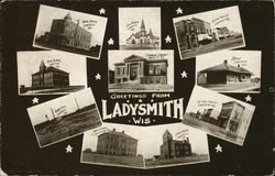 Greetings from Ladysmith, Wis. Postcard