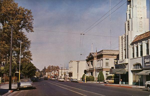 Looking Along Street Chico California