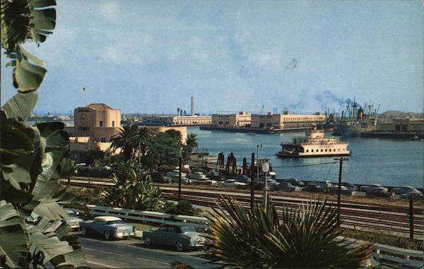 View of Harbor and Ferry San Pedro California