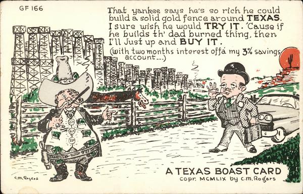 A Texas Boast Card Comic, Funny