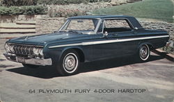 64 Plymouth Fury 4-Door Hardtop Postcard