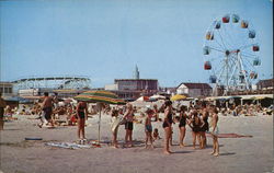 Beach and Amusements Postcard