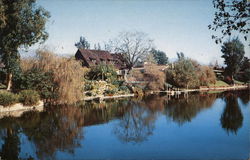 View of Home and Lake Postcard