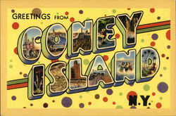 Greetings from Coney Island New York Postcard Postcard Postcard