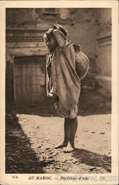 Girl With Water Jug Morocco Africa