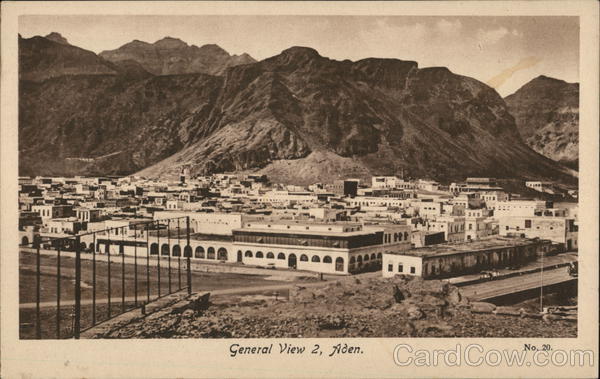 View of Town and Mountains Aden Yemen Middle East