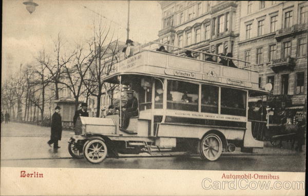 An Omnibus Takes On Passengers Berlin Germany