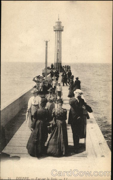 People on Boardwalk Dock Dieppe France
