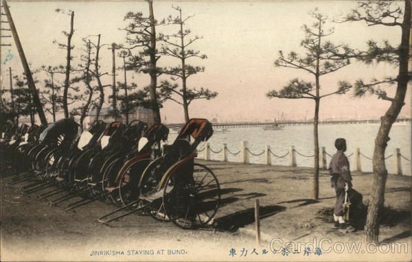 Jinrikisha (Rickshaw) Staying at Bund Japan