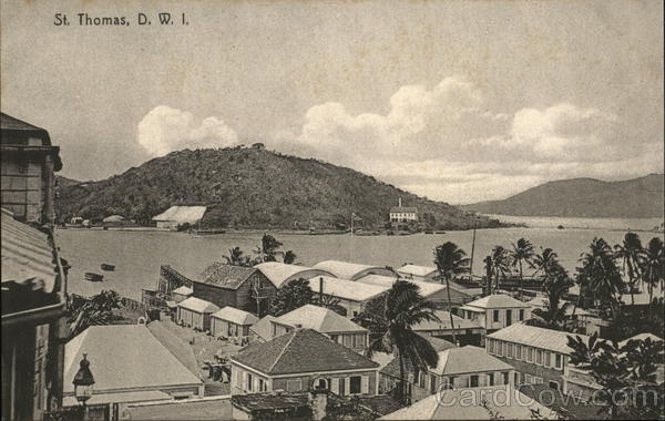 VIew of Town St. Thomas Virgin Islands Caribbean Islands