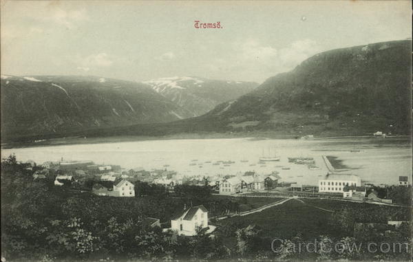 View of Town and Fjord Tromso Norway