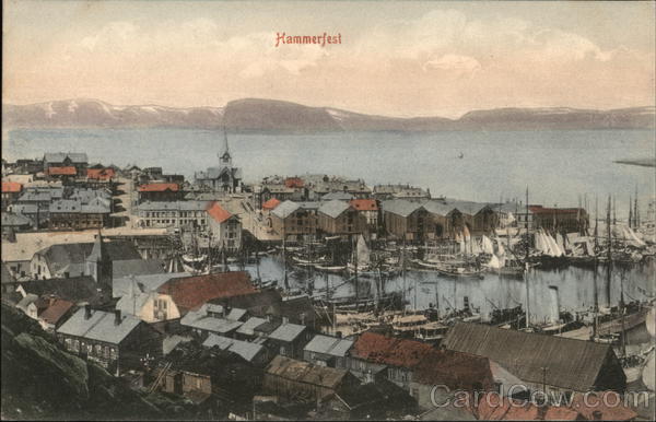 View of Town and Harbor Hammerfest Norway