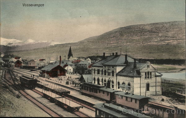 Town and Railway Station Vossevangen Norway
