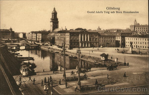 Gustaf Adolfs Torg och Stora Hamnkanalen Gothenberg Sweden