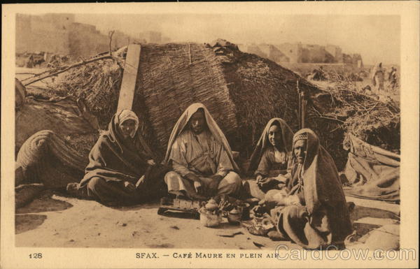Moorish Coffee in Open Air Sfax Tunisia Africa
