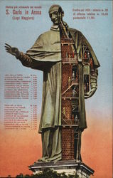 Colossus of San Carlo Borromeo Arona, Italy Postcard Postcard