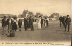 Beaumont and Bleriot at the Beach - Aviation Pioneers Postcard