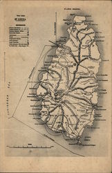 Map of Saint Lucia Caribbean Islands Postcard Postcard