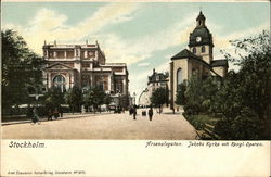 Arsenal Street - Jakobs Church and Royal Opera Stockholm, Sweden Postcard Postcard