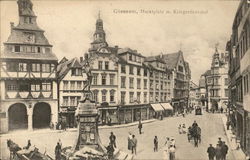 Marktplatz m. Kriegerdenkmal Postcard