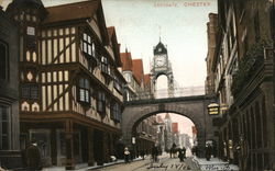 View of Eastgate Chester, England Cheshire Postcard Postcard