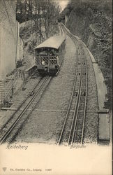 Train on track in Heidelberg Postcard