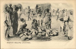 Woman Selling Chatties Postcard