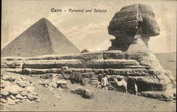 Pyramid and Sphynx Cairo, Egypt Africa Postcard Postcard