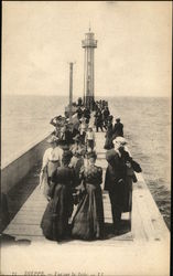 People on Boardwalk Dock Postcard