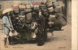 Basket Sellers Japan Postcard Postcard