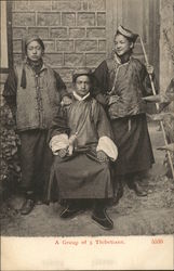 A Group of 3 Thibetians Postcard