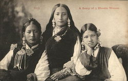 A Group of 3 Bhootia Women Postcard