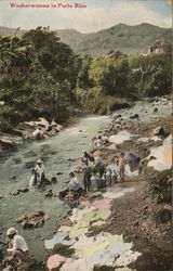 Washerwomen in Puerto Rico Postcard Postcard