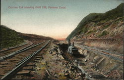 Culebra Cut Showing Gold Hill Canal Zone, Panama Postcard Postcard