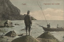 Fuglo - Fuglemand med Lunder Postcard