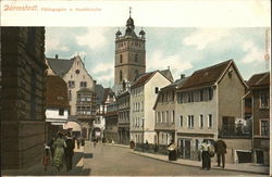 Padagogstrasse u. Stadtkirche Postcard